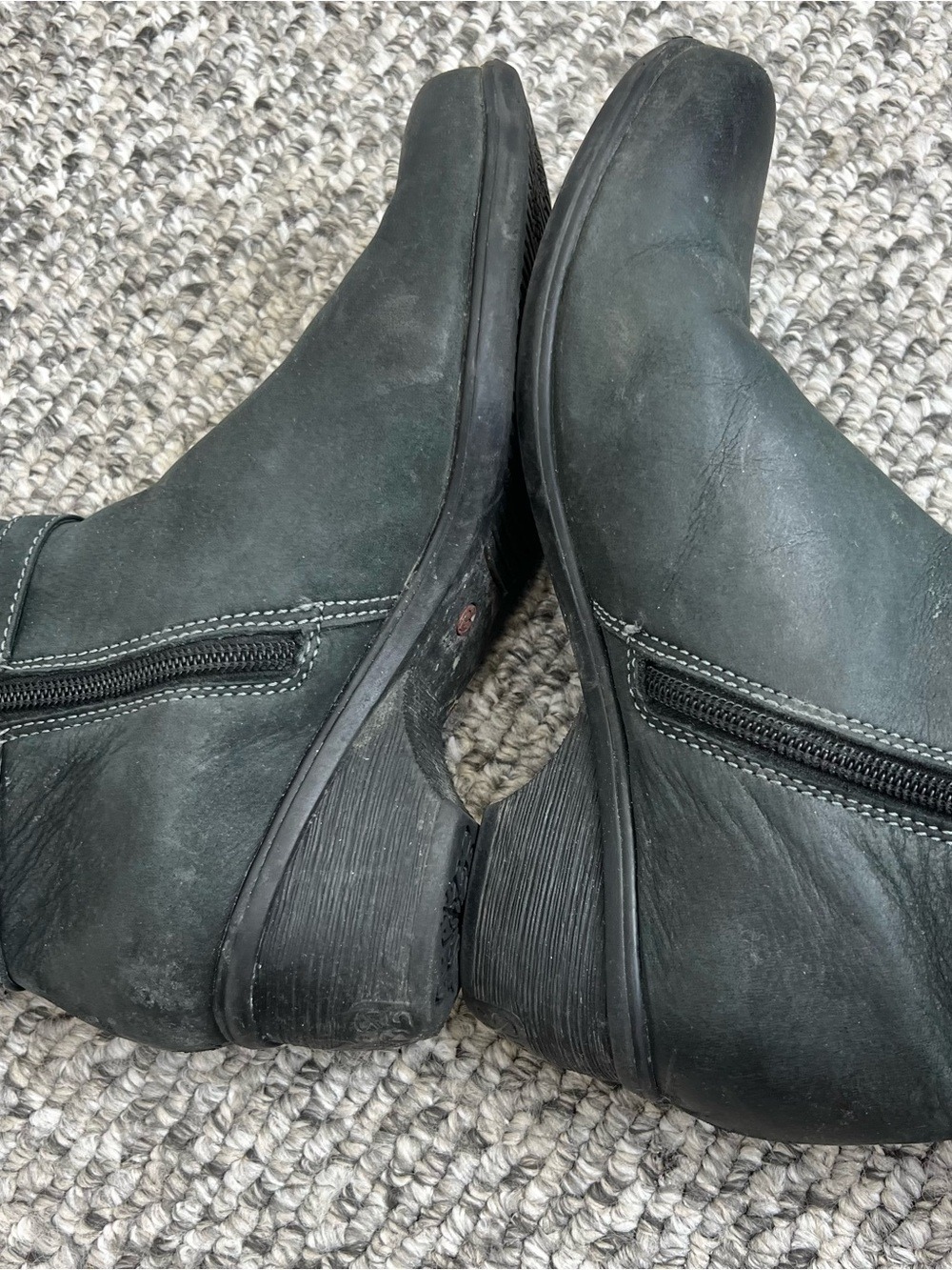 Blondo deep charcoal grey green old money tall waterproof leather boots 7 - Picture 12 of 15